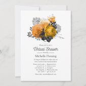 ヴィンテージ ハロウィン フラワー バーチャル シャワー 招待状 (正面)