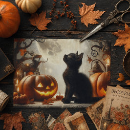 ヴィンテージ ハロウィン ブラック キャット ティッシュ ペーパー