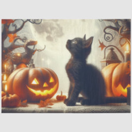 ヴィンテージ ハロウィン ブラック キャット ティッシュ ペーパー