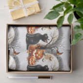 ヴィンテージ ハロウィン ブラック キャット デコパージュ ティッシュ ペーパー (ギフト)