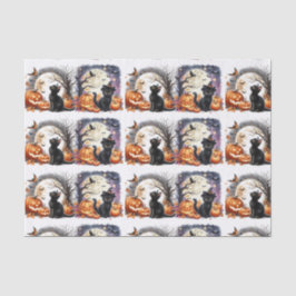 ヴィンテージ ハロウィン ブラック キャット デコパージュ ティッシュ ペーパー