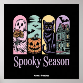 ヴィンテージ ハロウィン ホラー スプーキー シーズン かわいい くせもの ポスター