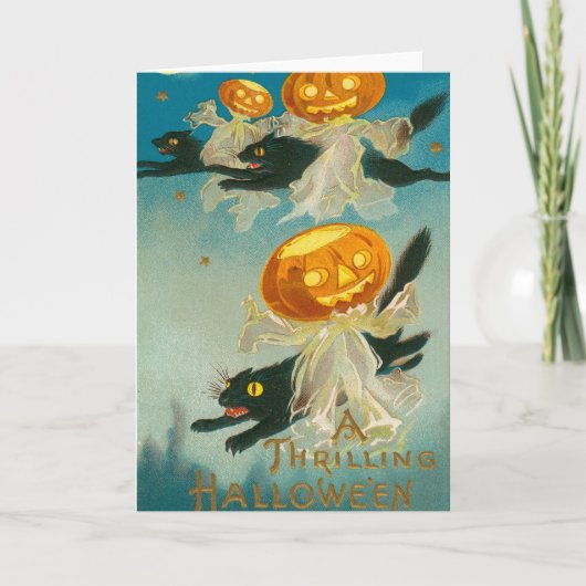 ヴィンテージ ハロウィン ポストカード 1910年 クィアなデザイン (正面)