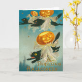 ヴィンテージ ハロウィン ポストカード 1910年 クィアなデザイン (黄色い花)