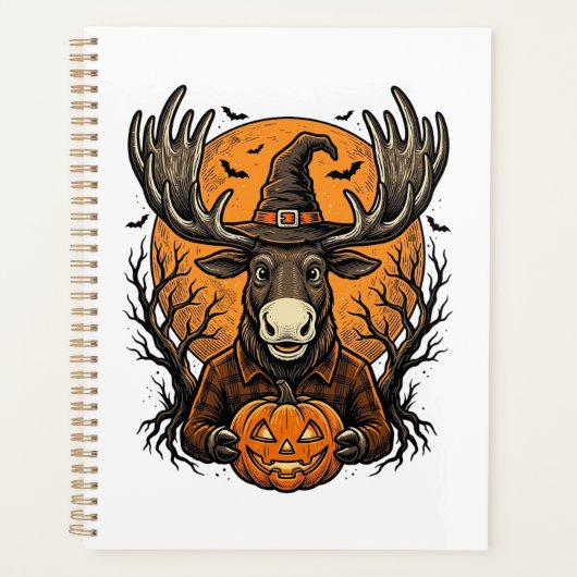 ヴィンテージ ハロウィン モース カボチャ 魔女 帽子 Tシャツ_1 プランナー手帳 (正面)