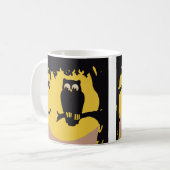 ヴィンテージ ハロウィン、不気味な木の上のフクロウと月 コーヒーマグカップ (正面左)