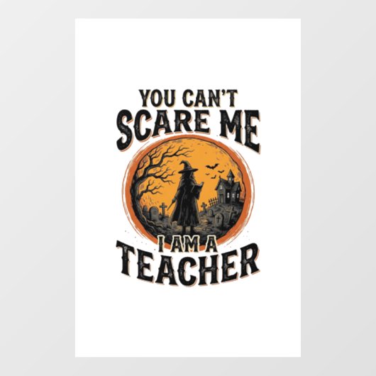 ヴィンテージ ハロウィン 先生 怖い 学校 Tシャツ デザイン ウィンドウサイン (シート)