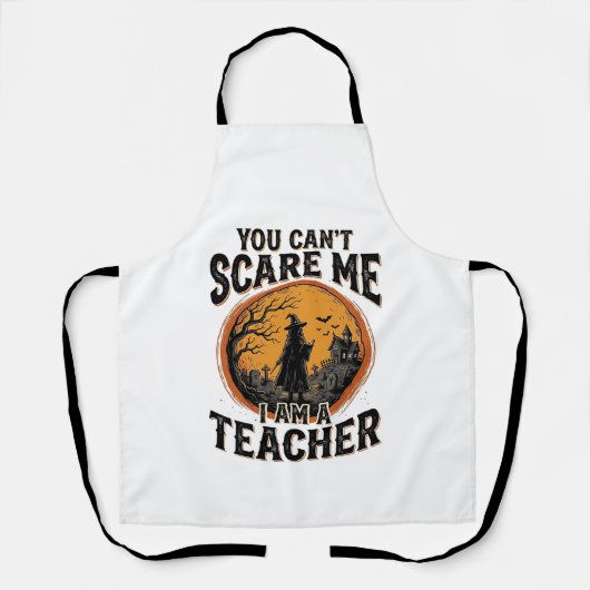 ヴィンテージ ハロウィン 先生 怖い 学校 Tシャツ デザイン エプロン (正面)