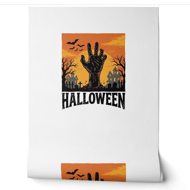 ヴィンテージ ハロウィン 墓場 ゾンビ 手 シャツ デザイン 壁紙 (ほどく)