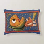 ヴィンテージ ハロウィン、巨大なカボチャの頭の衣装 アクセントクッション (正面)