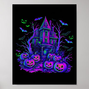 ヴィンテージ ハロウィン 幽玄な風景 レトロなカボチャ Y シーズン ポスター