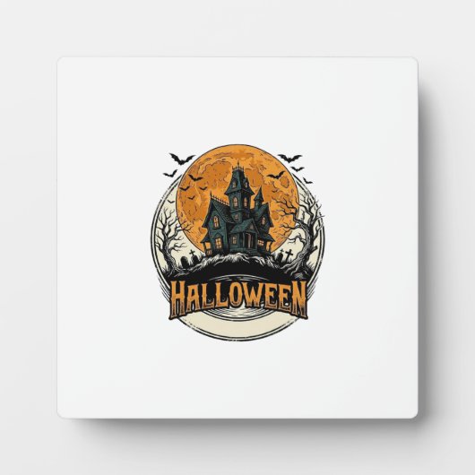 ヴィンテージ ハロウィン 幽霊の館 ベクター デザイン_1 フォトプラーク (正面)