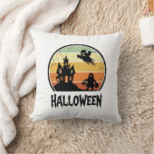 ヴィンテージ ハロウィン 幽霊の館 日没 Tシャツ デザイン クッション (ブランケット)