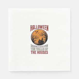 ヴィンテージ ハロウィン 幽霊の館 月 シャツ デザイン_ スタンダードランチョンナプキン