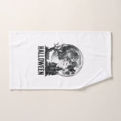 ヴィンテージ ハロウィン 幽霊屋敷 月 Tシャツ デザイン_ ハンドタオル (ハンドタオル)