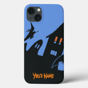 ヴィンテージ ハロウィン 幽霊屋敷 魔女 ゴースト バット iPhone 13ケース