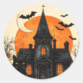 ヴィンテージ ハロウィン 廃墟の館 ラウンドシール