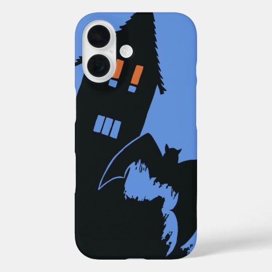 ヴィンテージ ハロウィン、怖い幽霊の家と魔女 Case-Mate iPhoneケース (裏面)