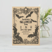 ヴィンテージ ハロウィン 招待状 テンプレート (スタンド正面)