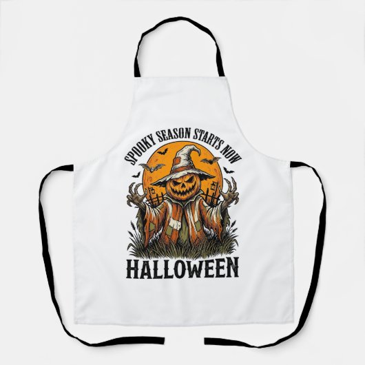 ヴィンテージ ハロウィン 案山子 かぼちゃ 魔女 Tシャツ_1 エプロン (正面)