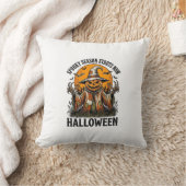 ヴィンテージ ハロウィン 案山子 かぼちゃ 魔女 Tシャツ_1 クッション (ブランケット)