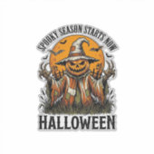 ヴィンテージ ハロウィン 案山子 かぼちゃ 魔女 Tシャツ_1 シール (正面)