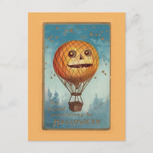ヴィンテージ ハロウィン 楽しいイラスト ポストカード (正面)