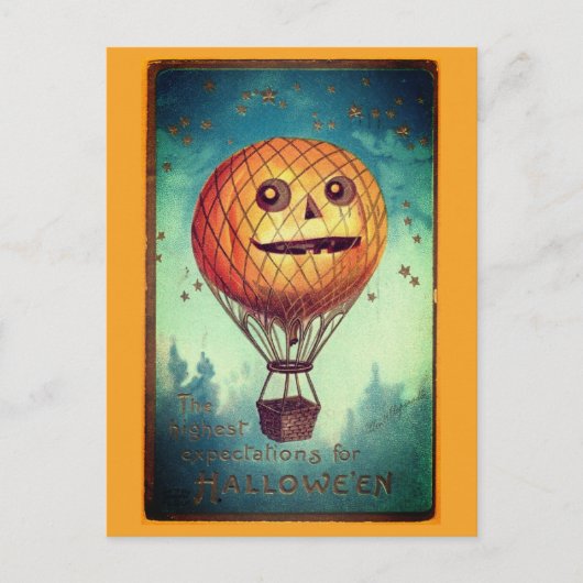 ヴィンテージ ハロウィン 楽しいイラスト ポストカード (正面)