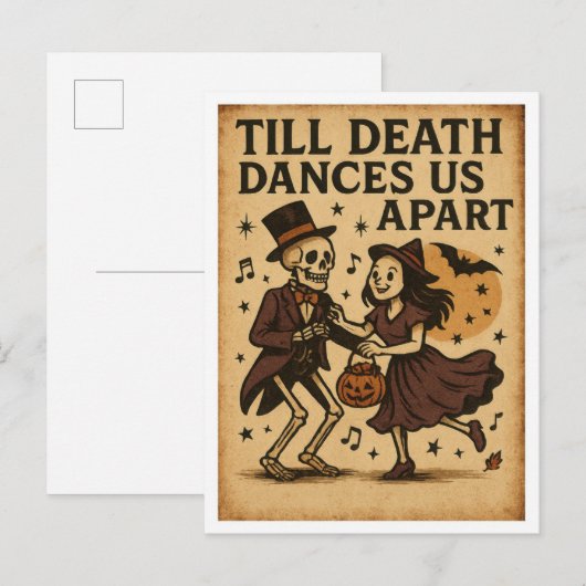 ヴィンテージ・ハロウィン 死が二人を分かつまで踊り明かそう ポストカード (正面/裏面)