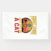 ヴィンテージ ハロウィン 猫好き 面白いキャンディTシャツ デザイン 横断幕 (横)