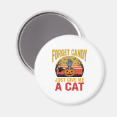 ヴィンテージ ハロウィン 猫好き 面白い キャンディーTシャツ デザイン マグネット (正面/裏面)