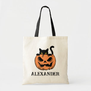 ヴィンテージ ハロウィン 猫 カスタム トリック オア トリート トートバッグ