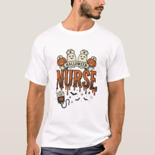 ヴィンテージ ハロウィン 看護師 ゴースト パンプキン デザイン_1 Tシャツ