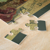 ヴィンテージ ハロウィン、美しいダンシングウィッチ ジグソーパズル (側面)