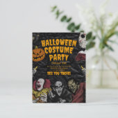 ヴィンテージ ハロウィン 衣装パーティー, 編集可能なハロウィン ポストカード (スタンド正面)