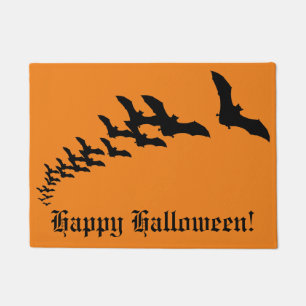 ヴィンテージ ハロウィン 飛び回るコウモリの大群 ドアマット