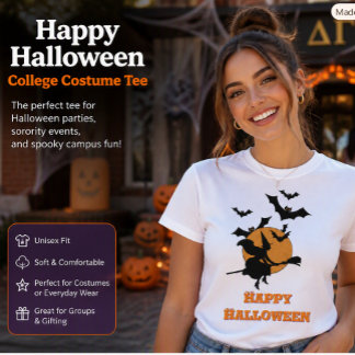 ヴィンテージ ハロウィン 飛ぶ魔女とコウモリ Tシャツ