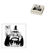 ヴィンテージ・ハロウィン・魔女とフクロウ ラバースタンプ (押印)