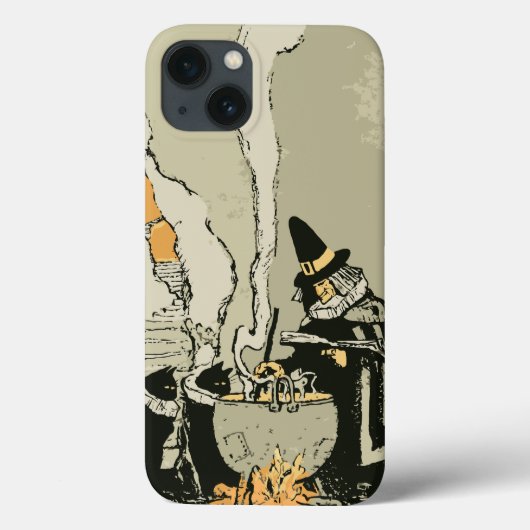 ヴィンテージ ハロウィン、魔女と大釜と猫たち Case-Mate iPhoneケース (裏面)