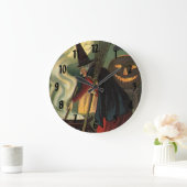 ヴィンテージ ハロウィン 魔女の魔法の壺 ラージ壁時計 (ホーム)