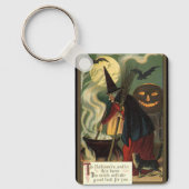 ヴィンテージ ハロウィン 魔女の魔法の鍋 キーホルダー (正面)