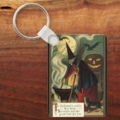 ヴィンテージ ハロウィン 魔女の魔法の鍋 キーホルダー (正面)