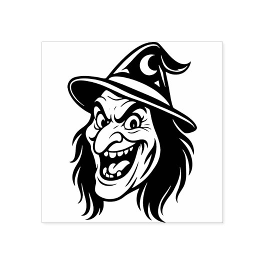 ヴィンテージ ハロウィン 魔女 ゴム印 (インプリント)