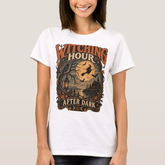 ヴィンテージ ハロウィン 魔女 月 幽霊屋敷 Tシャツ