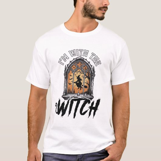 ヴィンテージ・ハロウィン 魔法使いといっしょ Tシャツ (正面)
