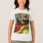 ヴィンテージ ハロウィン 黒猫と魔女 トライブレンドＴシャツ (正面)