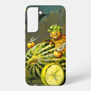 ヴィンテージ ハロウィン 黒猫と魔女 SAMSUNG GALAXY S22+ケース