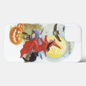 ヴィンテージ ハロウィン、黒猫に乗る魔女 Case-Mate iPhoneケース (裏面 (横))