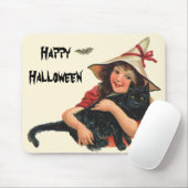 ヴィンテージ ハロウィン, 黒猫の少女魔女 マウスパッド (マウス)