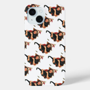 ヴィンテージ ハロウィン, 黒猫の少女魔女 iPhone 15ケース